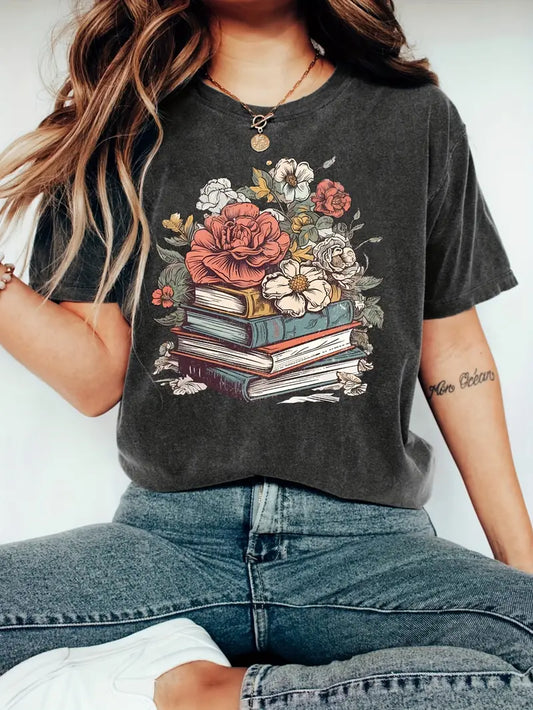 Flowers & Books Comfort Tee