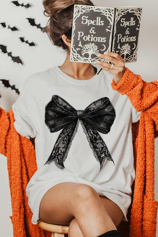 Halloween Gothic Coquette bow Graphic Tee