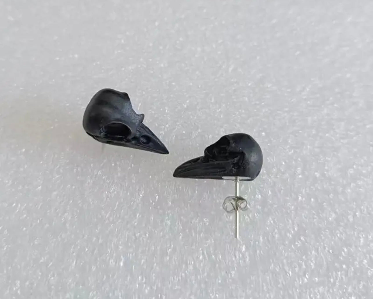 Raven Skull Charm Studs