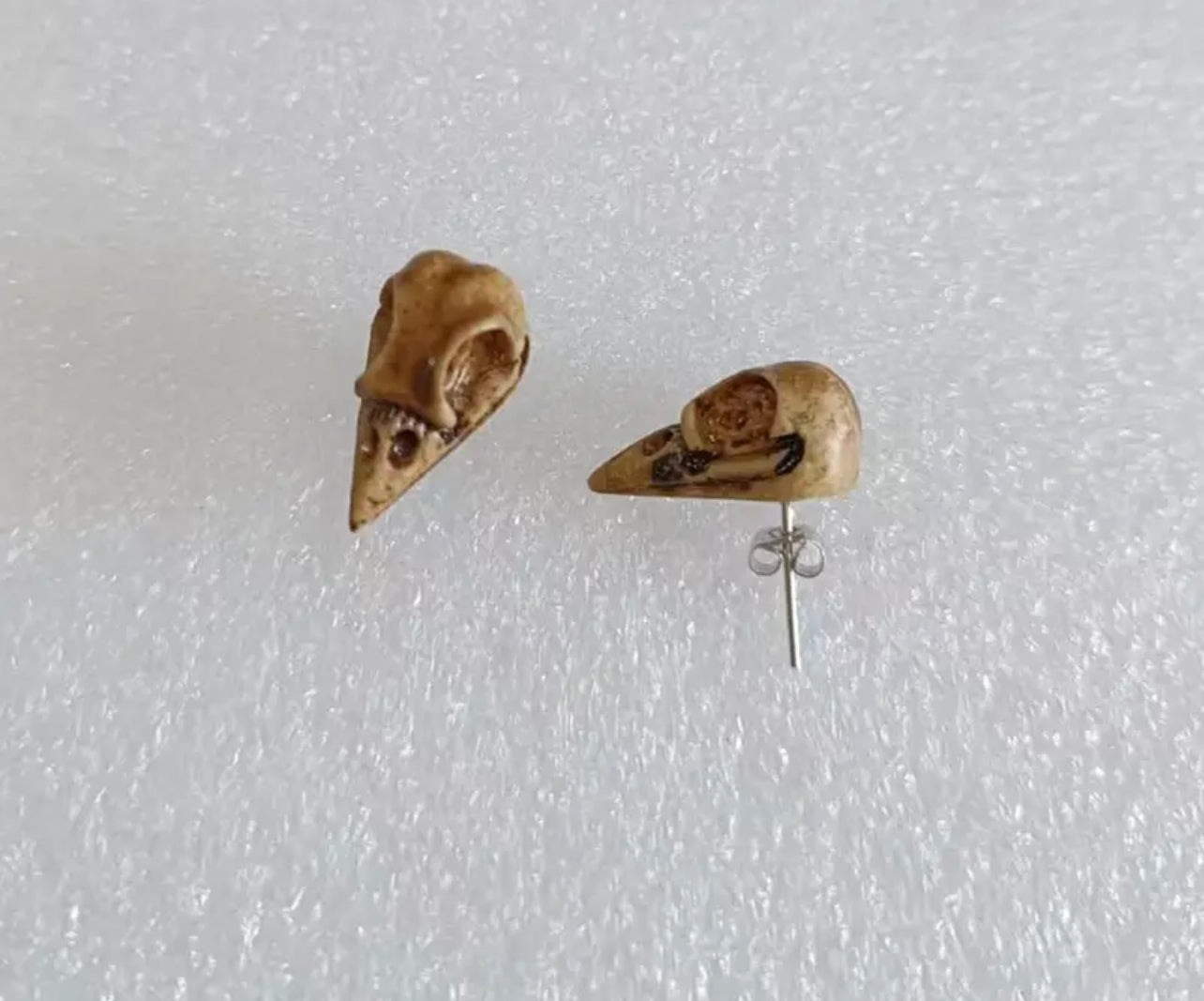 Raven Skull Charm Studs